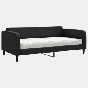 Sofá-cama, Sofá conversível com colchão 100x200 cm tecido preto