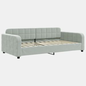 Sofá-cama, Sofá conversível 100x200 cm veludo cinzento-claro