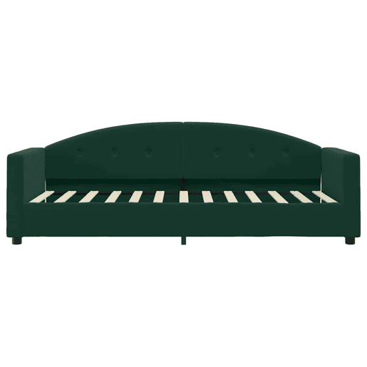 Sofá-cama, Sofá conversível com colchão 90x200 cm veludo verde-escuro