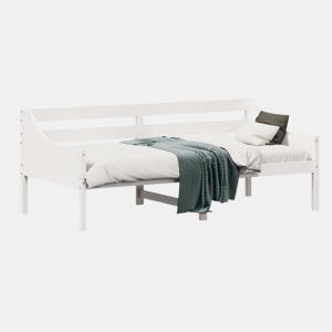 Sofá-cama, Sofá conversível sem colchão 90x190 cm madeira de pinho maciça branco