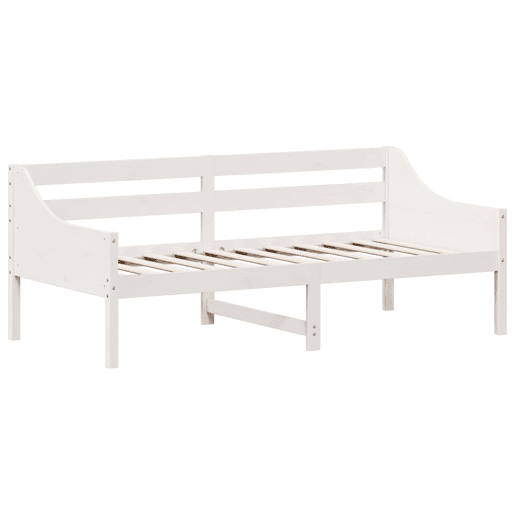 Sofá-cama, Sofá conversível sem colchão 90x190 cm madeira de pinho maciça branco