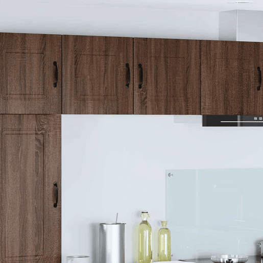 Lote de 2 Armários de cozinha suspendidos - Cozinha modular Colgantes com porta Carvalho Marrom