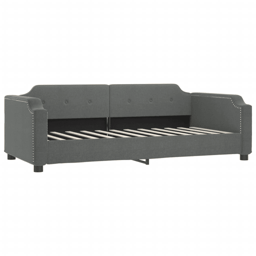 Sofá-cama, Sofá conversível com colchão 100x200 cm tecido cinzento-escuro