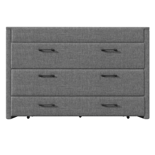 Cama armário 140x200 cm - Com gaveta, com ligações USB e tipo C, cinzento