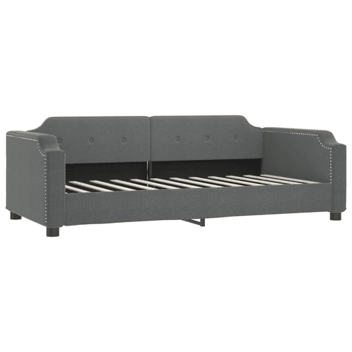 Sofá-cama, Sofá conversível com colchão 90x200 cm tecido cinzento-escuro