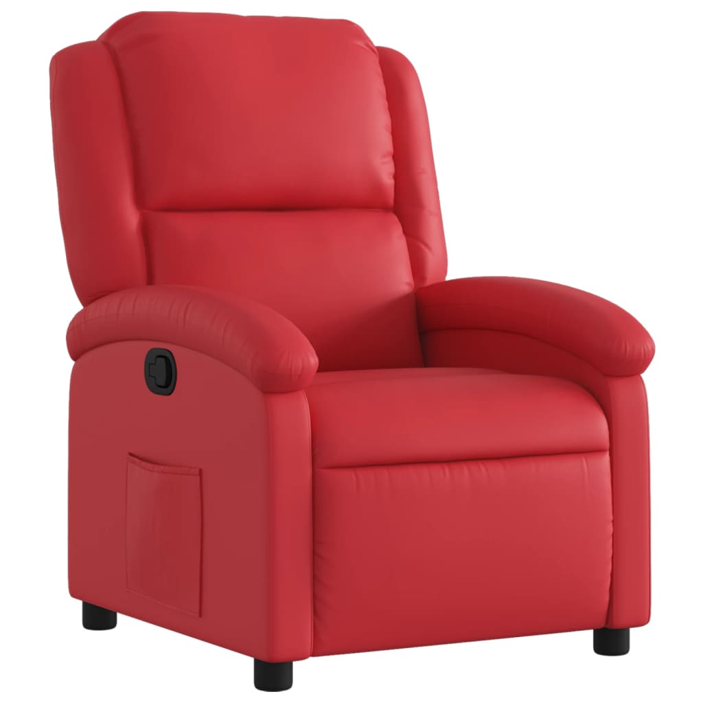 Sillón reclinable - sillón relax de cuero sintético rojo
