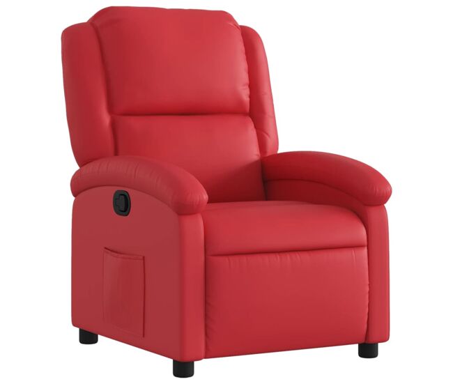 Sillón reclinable - sillón relax de cuero sintético rojo