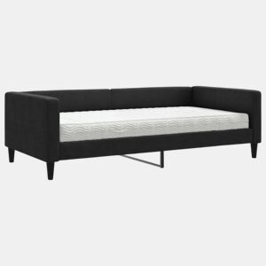 Sofá-cama, Sofá conversível com colchão 100x200 cm tecido preto