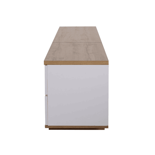 Móvel de TV moderno 180 cm - Design bicolor, acabamento em madeira - Branco