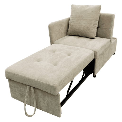 Sofá-cama 3 em 1 - Sofá de linho com encosto ajustável - Bege