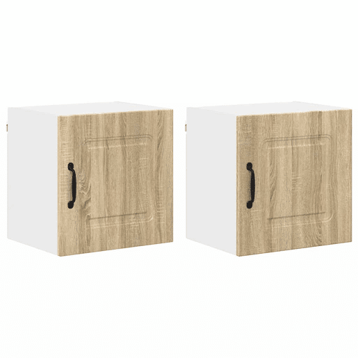 Lote de 2 Armários de cozinha suspendidos - Cozinha modular Colgantes com porta Carvalho Sonoma