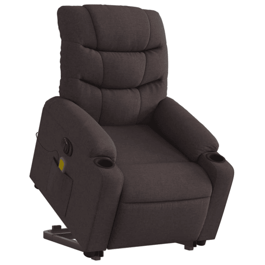 Poltrona elétrica massagens - Poltrona relax tecido castanho-escuro