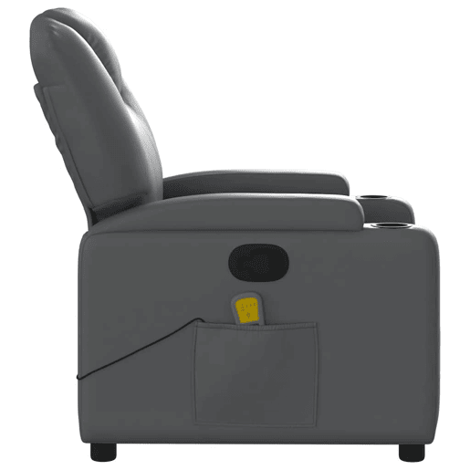 Poltrona de massagens reclinável - Poltrona relax couro artificial cinzento