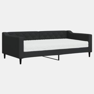 Sofá-cama, Sofá conversível com colchão 90x190 cm tecido preto
