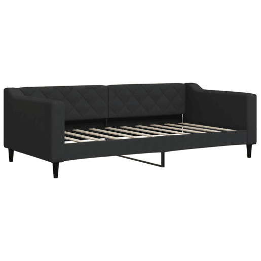 Sofá-cama, Sofá conversível com colchão 90x190 cm tecido preto