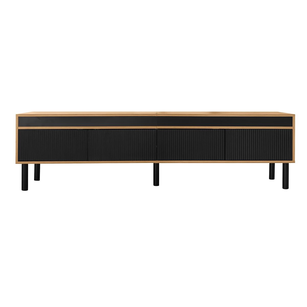 mueble tv 170 cm - 4 puertas textura fina - negro