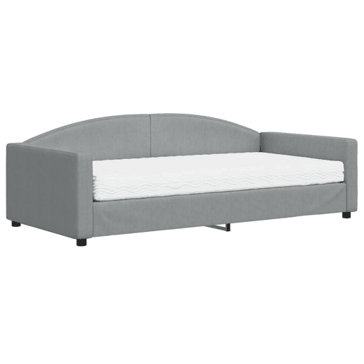 Sofá-cama, Sofá conversível com colchão 100x200 cm tecido cinzento-claro