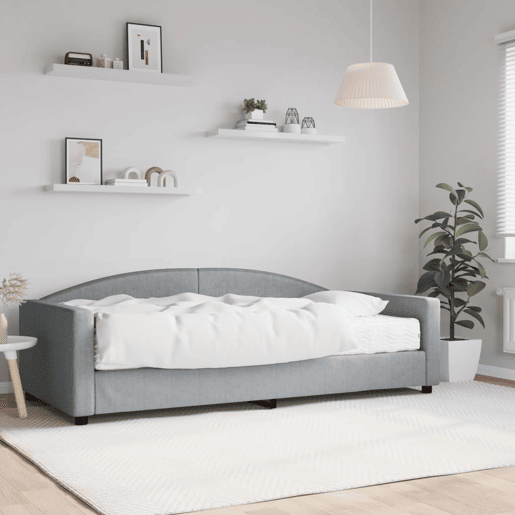 Sofá-cama, Sofá conversível com colchão 100x200 cm tecido cinzento-claro