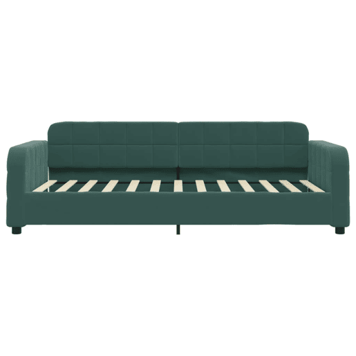 Sofá-cama, Sofá conversível 100x200 cm veludo verde-escuro
