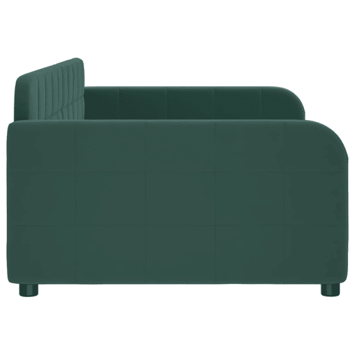 Sofá-cama, Sofá conversível 100x200 cm veludo verde-escuro