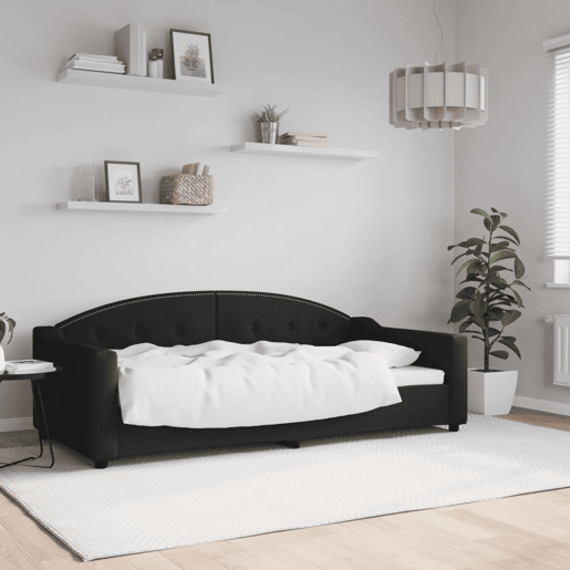 Sofá-cama, Sofá conversível 90x190 cm tecido preto