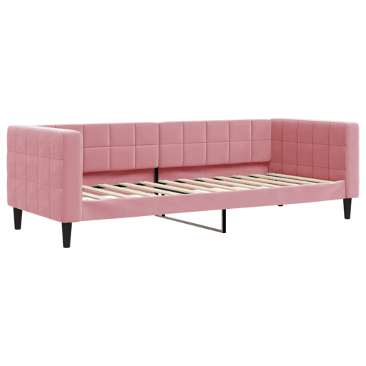 Sofá-cama, Sofá conversível com colchão 80x200 cm veludo rosa Sofá-cama, Sofá conversível com colchão 80x200 cm veludo rosa