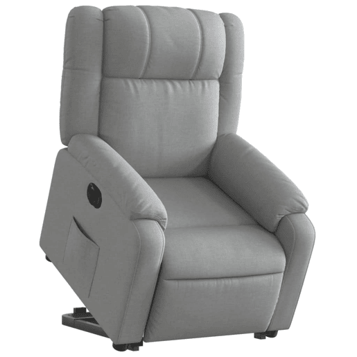 Poltrona reclinável - Poltrona relax elétrica tecido cinzento-claro