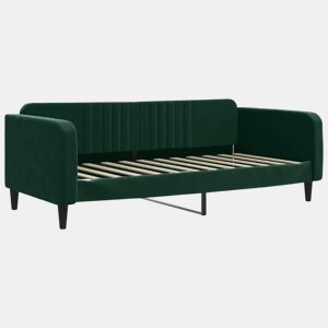 Sofá-cama, Sofá conversível 100x200 cm veludo verde-escuro
