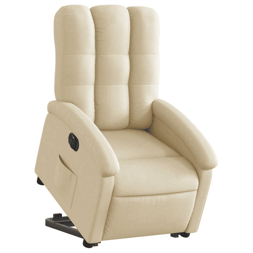 Poltrona reclinável - Poltrona relax elétrica tecido cor creme