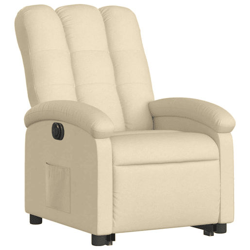 Poltrona reclinável - Poltrona relax elétrica tecido cor creme
