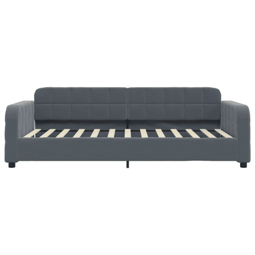 Sofá-cama, Sofá conversível com colchão 90x200 cm veludo cinzento-escuro