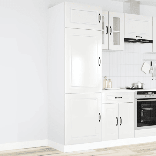 Armário de cozinha - Cozinha modular derivados de madeira branco brilhante