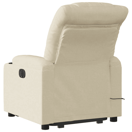 Poltrona elétrica elevatória massagens - Poltrona relax tecido creme