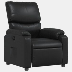 Poltrona reclinável - Poltrona relax couro artificial preto