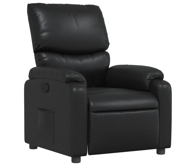 Sillón reclinable - sillón relax de cuero sintético negro