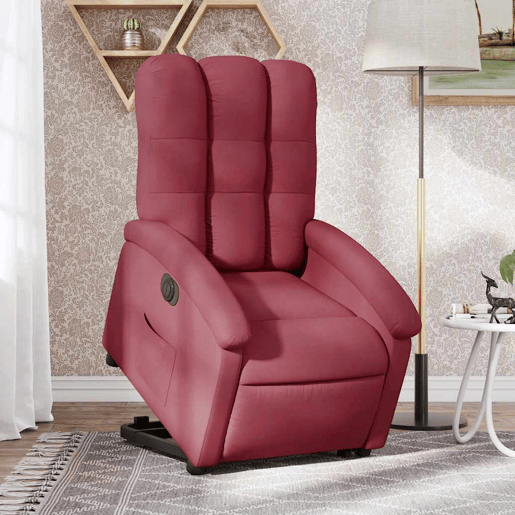 Poltrona reclinável - Poltrona relax elétrica tecido vermelho-tinto