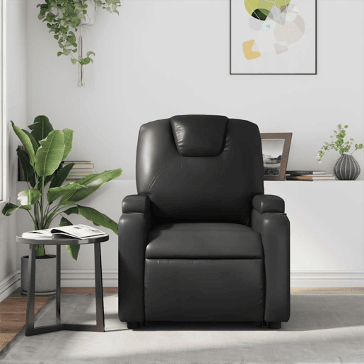 Poltrona de massagens reclinável - Poltrona relax couro artificial preto