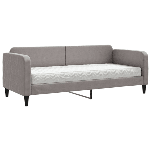Sofá-cama, Sofá conversível com colchão 80x200 cm tecido cinzento-acastanhado