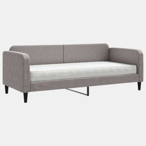Sofá-cama, Sofá conversível com colchão 80x200 cm tecido cinzento-acastanhado
