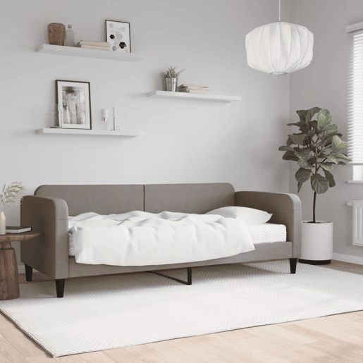 Sofá-cama, Sofá conversível com colchão 80x200 cm tecido cinzento-acastanhado