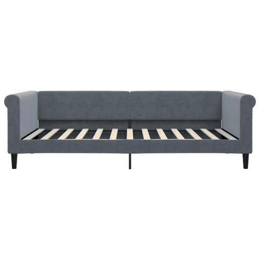 Sofá-cama, Sofá conversível com colchão 100x200 cm veludo cinzento-escuro