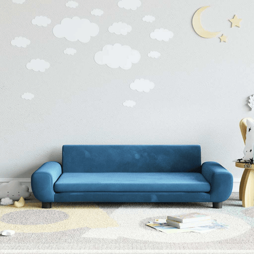 Sofá infantil, Sofá para criança 100x54x33 cm veludo azul Sofá infantil, Sofá para criança 100x54x33 cm veludo azul