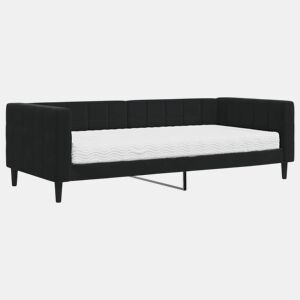 Sofá-cama, Sofá conversível com colchão 90x200 cm veludo preto
