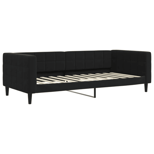 Sofá-cama, Sofá conversível com colchão 90x200 cm veludo preto