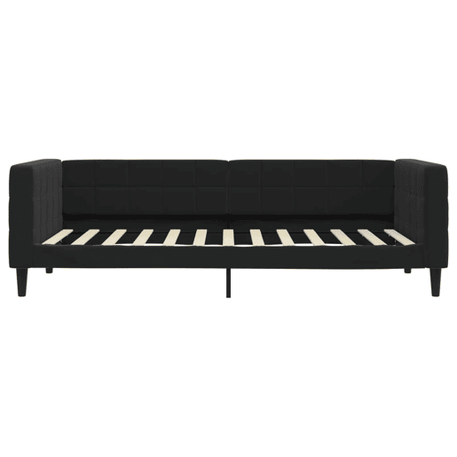 Sofá-cama, Sofá conversível com colchão 90x200 cm veludo preto
