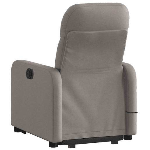 Poltrona elétrica elevatória massagens - Poltrona relax tecido cinza-acastanhado