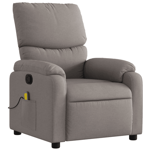 Poltrona de massagens reclinável - Poltrona relax tecido cinzento-acastanhado