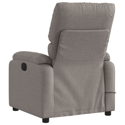 Poltrona de massagens reclinável - Poltrona relax tecido cinzento-acastanhado