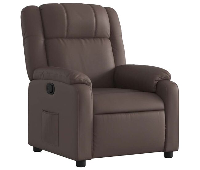 Sillón reclinable - sillón relax de cuero sintético marrón