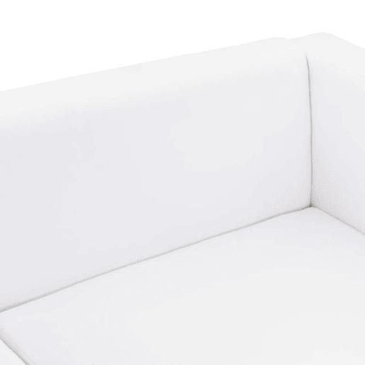 Sofá de 3 lugares - Sofá fixo couro artificial branco Sofá de 3 lugares - Sofá fixo couro artificial branco